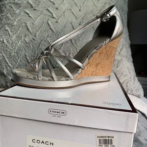 Metallic silver sandals